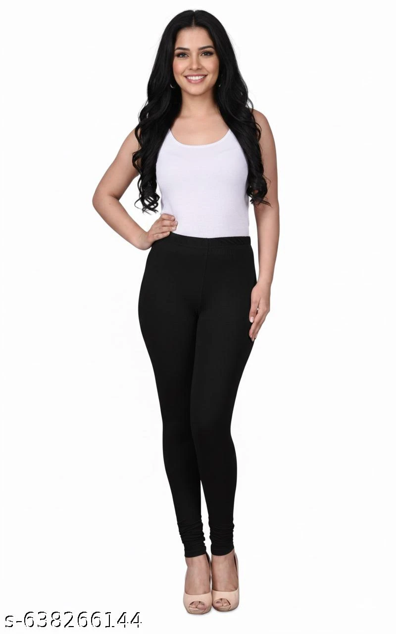 WOMENS FULL LENGTH BLACK COLOR LEGGINGS