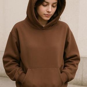 GIRLS BROWN COLOR HOODIE